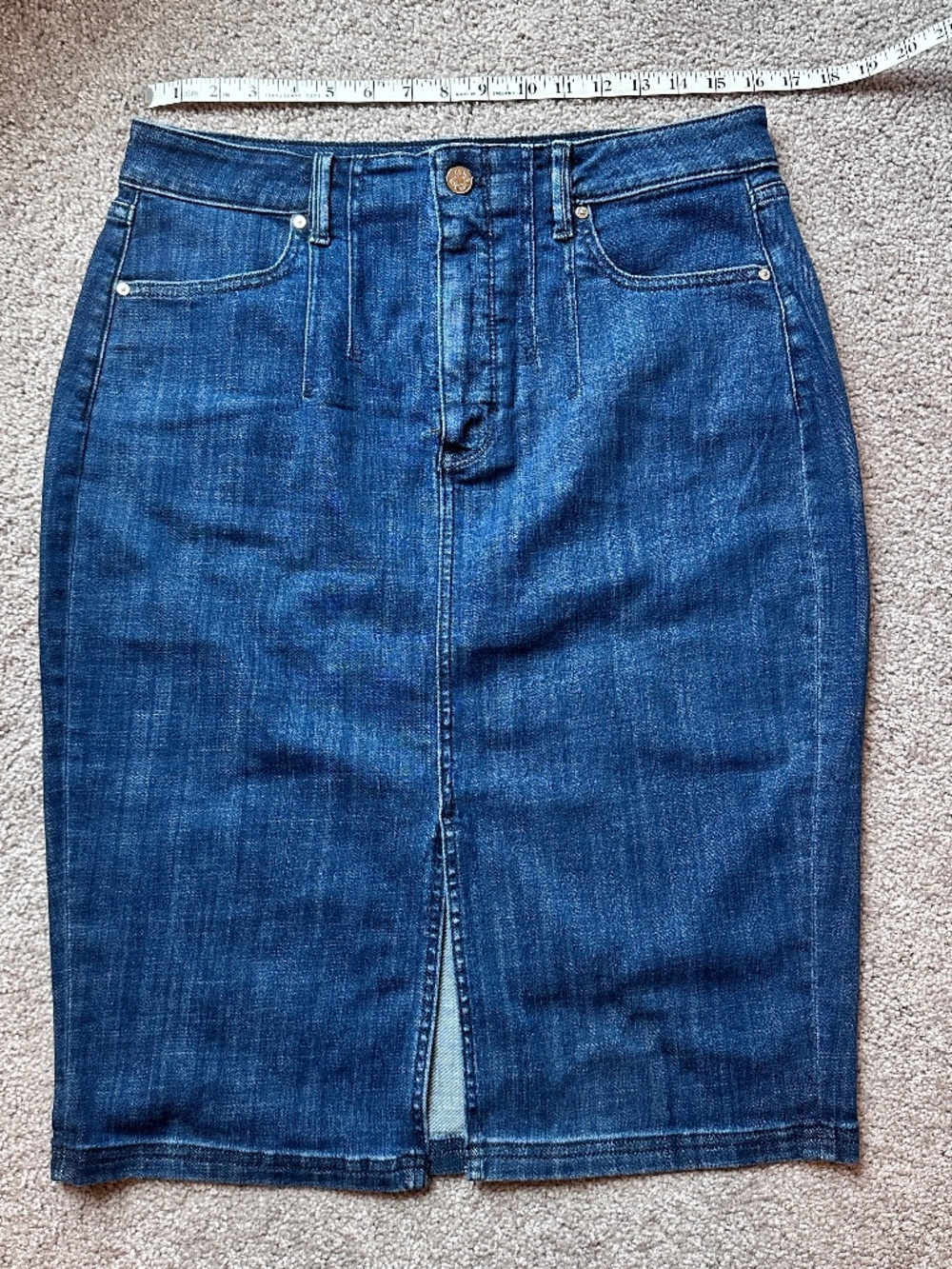 Medium Wash Denim Split Skirt - NWOT